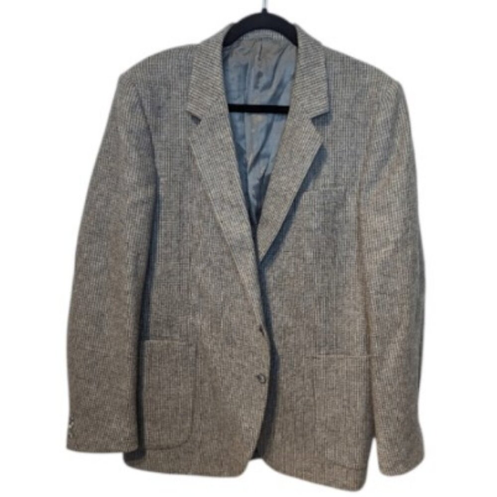 Serge Saint Yves brown tweed wool blazer